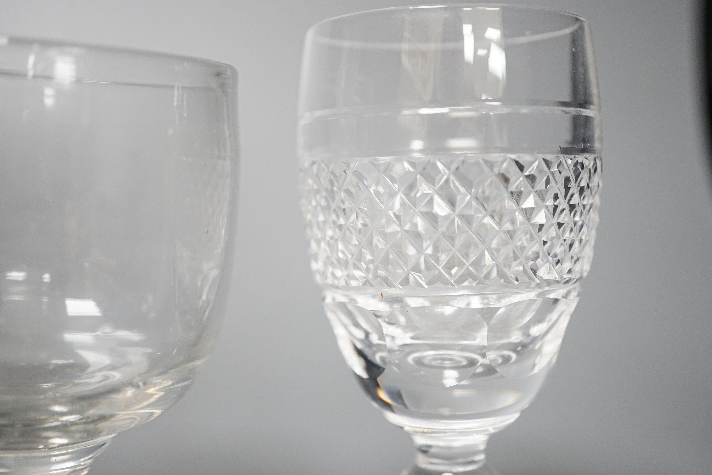 A collection of various suites of 20th century glassware to include a large etched glass